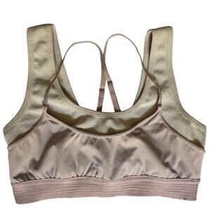 Free People M Cross back design layered pink & cream activewear